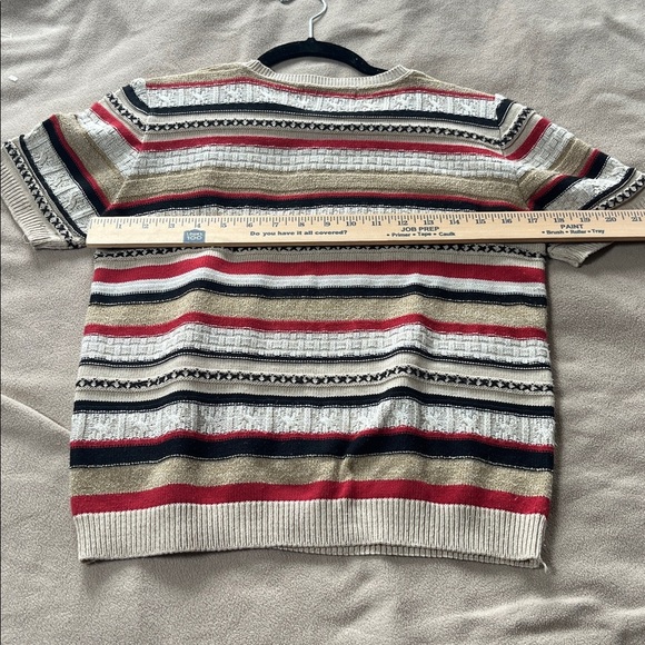 Alfred Dunner Fall Tan Rust striped sweater Petite Medium - Picture 5 of 5